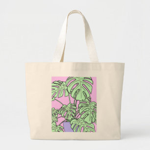 Bolsa Tote Grande Marcador de planta de queijo, amante de plantas 