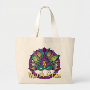 Bolsa Tote Grande Mardi Gras Mask Bag