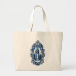 Bolsa Tote Grande Maria mãe de Jesus, azulejos santuários Fatima