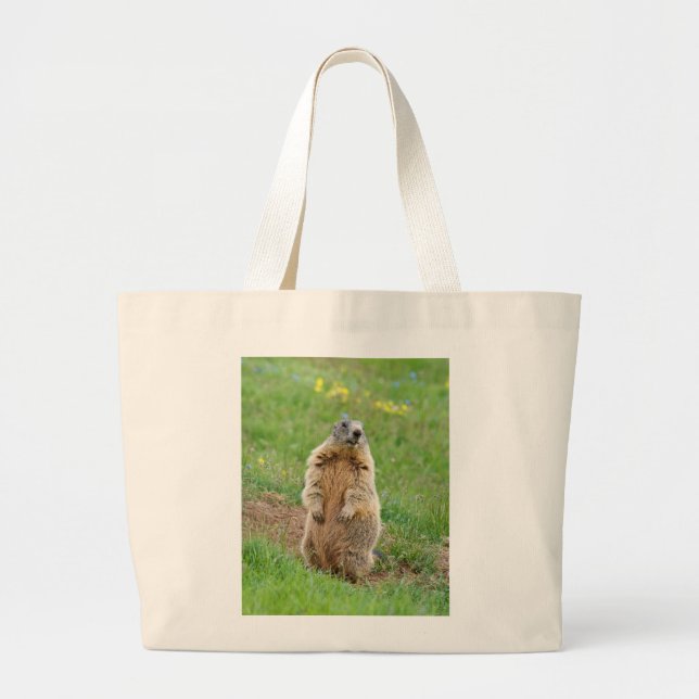 Bolsa Tote Grande Marmota da sentinela (Frente)