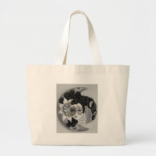 Bolsa Tote Grande Máscara de Prata Dourada Veneza