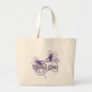 Bolsa Tote Grande Máscara Roxa Mardi Gras