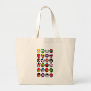 Bolsa Tote Grande Máscaras mexicanas da luta de Lucha Libre Luchado