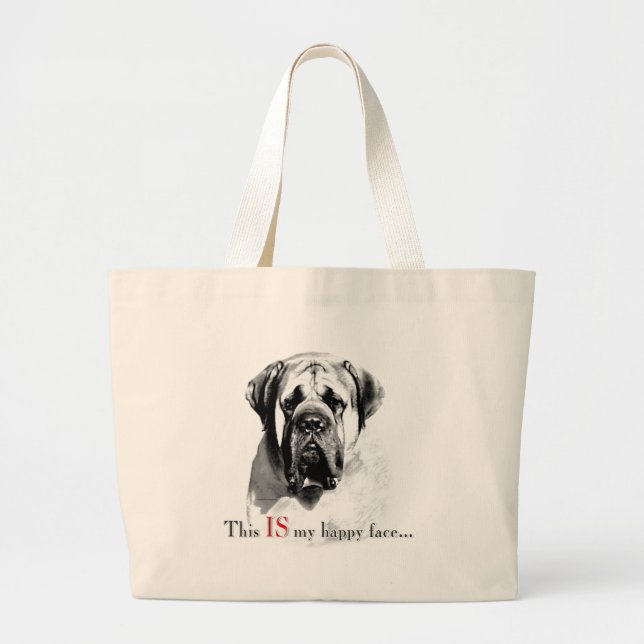 Bolsa Tote Grande Mastiff Happy Face Bag (Frente)