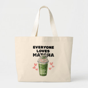 Bolsa Tote Grande Matcha Iced Latte Cute Chantilly Matcha