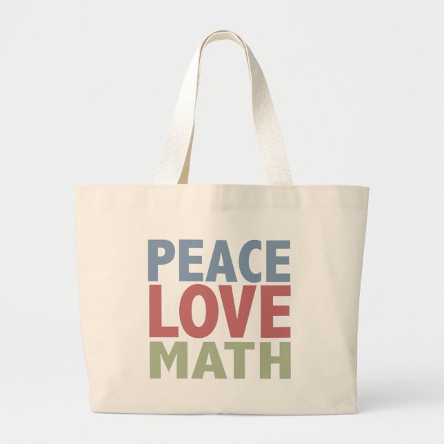 Bolsa Tote Grande Matemática do amor da paz (Frente)