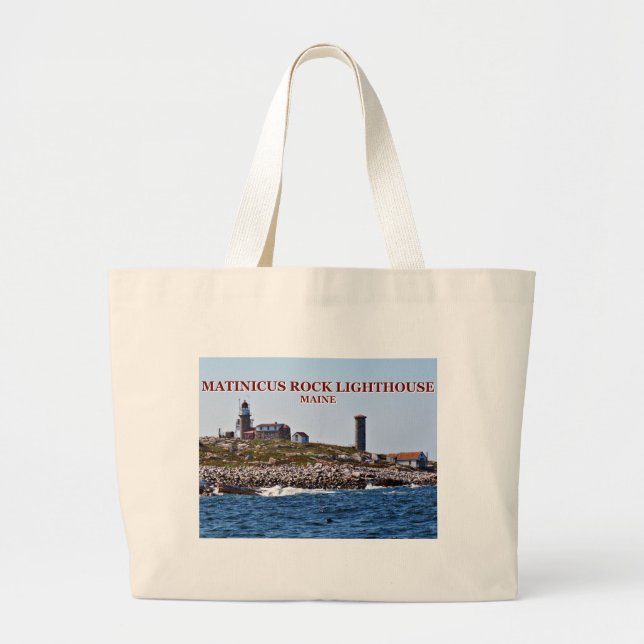 Bolsa Tote Grande Matinicus Rock Lighthouse, Maine (Frente)