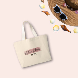 Bolsa Tote Grande Matron De Honra Elegante Script Tote Bag