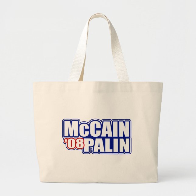 Bolsa Tote Grande McCain Palin '08 sacolas (Frente)
