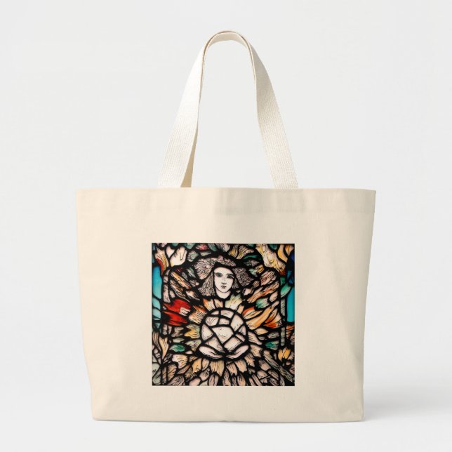 Bolsa Tote Grande Meditação em cores. (Frente)