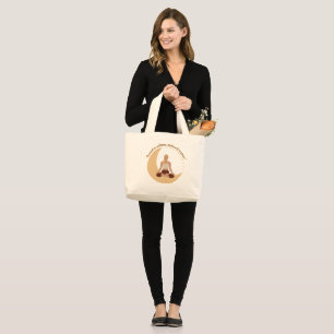 Bolsa Tote Grande Meditação na Lua – Bem-estar Celestial