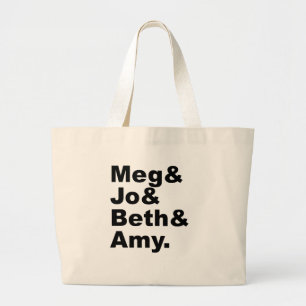 Bolsa Tote Grande Meg & Jo & Beth & Amy Literatura feminina