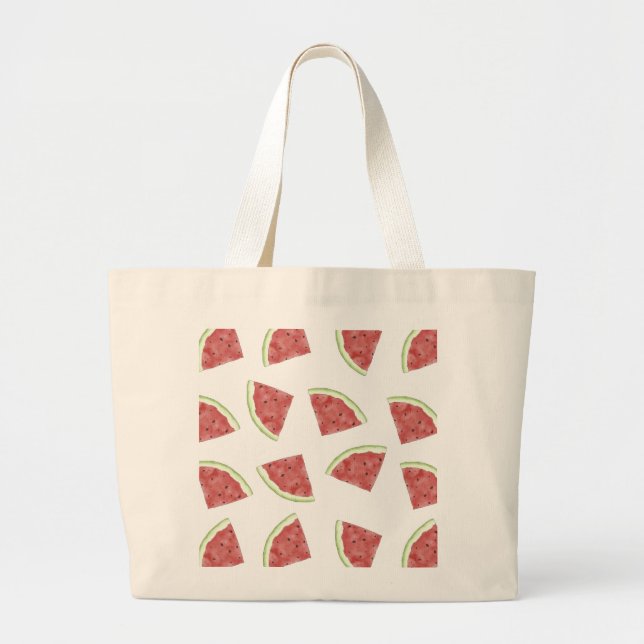 Bolsa Tote Grande Melancia suculenta da fruta de Verão (Frente)