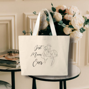 Bolsa Tote Grande Melhor Mãe Alguma Vez Tendência Uma Linda Maternid