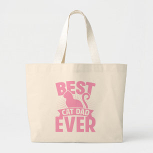 Bolsa Tote Grande Melhor Pai De Gatos - Silhueta De Gato