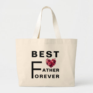 Bolsa Tote Grande Melhor PAI para sempre - Saco de Toque Jumbo