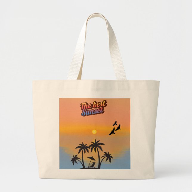 Bolsa Tote Grande Melhor pôr do sol. (Frente)