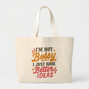 Bolsa Tote Grande Melhores Ideias – Citação Engraçada de Poder Femin