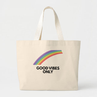Bolsa Tote Grande Menina Arco-Íris Estética Linha Arte Vibrações Pos
