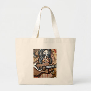 BOLSA TOTE GRANDE MENINA COM GUITARRA