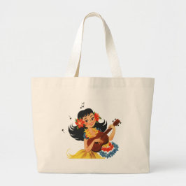 Bolsa Tote Grande Menina de Hula Hula
