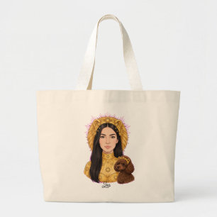 Bolsa Tote Grande Menina de Leão com Poodle – Horóscopo Zodiacal