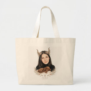 Bolsa Tote Grande Menina de Touro com Poodle – Horóscopo Zodiacal