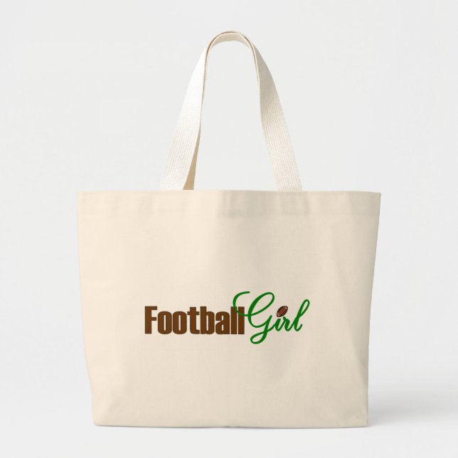 Bolsa Tote Grande Menina do futebol (Frente)