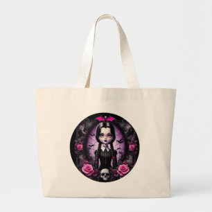 Bolsa Tote Grande Menina Gótica Inspirada na Quarta-feira - Corredor