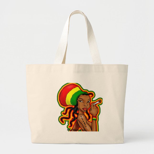 Bolsa Tote Grande menina jamaicana (Frente)