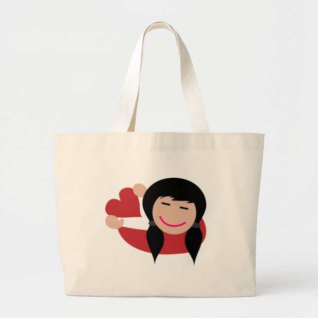 Bolsa Tote Grande Menina no Amor (Frente)