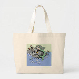 Bolsa Tote Grande Menina Sereia Verão Praia Amizade Caprichosa