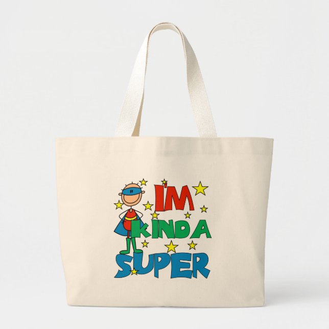 Bolsa Tote Grande Menino eu sou tipo de super (Frente)
