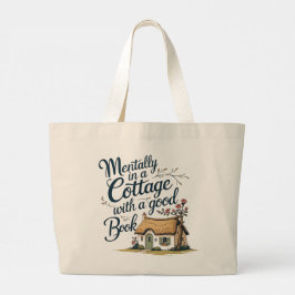 Bolsa Tote Grande “Mentally in a Cottage with a Good Book” Tote Bag