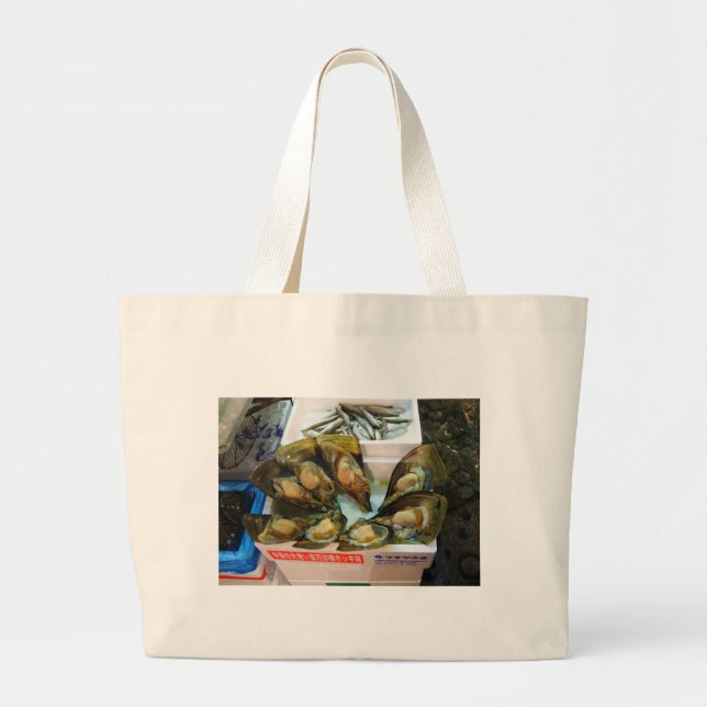 Bolsa Tote Grande Mercado de Peixes de Tsukiji, Giant Muselles, Tóqu (Frente)