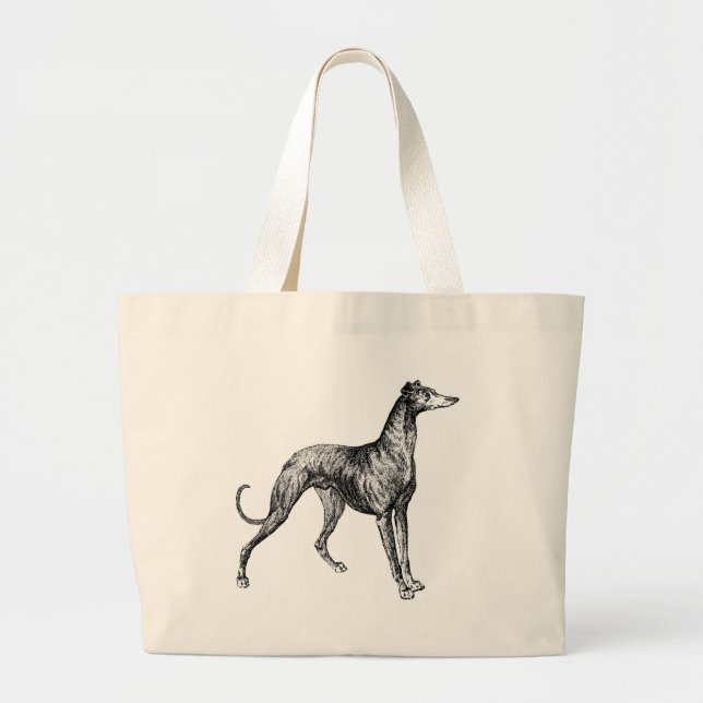 Bolsa Tote Grande mercadoria de galgos (Frente)