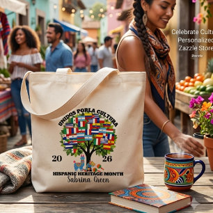 Bolsa Tote Grande Mês da Herança Hispânica Personalizado