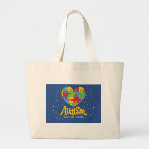 Bolsa Tote Grande mês de conscientização sobre autismo