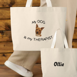 Bolsa Tote Grande Meu Cachorro é meu Terapeuta