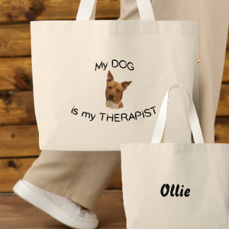 Bolsa Tote Grande Meu Cachorro é meu Terapeuta