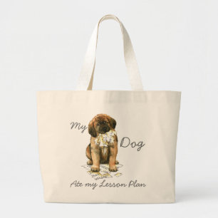 Bolsa Tote Grande Meu Leonberger Ate Meu Plano De Lição
