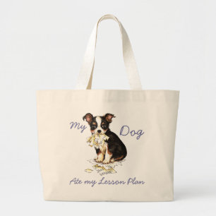 Bolsa Tote Grande Meu Longo Casaco Chihuahua Comeu Meu Plano De Liç