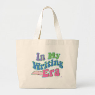 Bolsa Tote Grande Meu Slogan de Autor Divertido da Era do Escrevendo