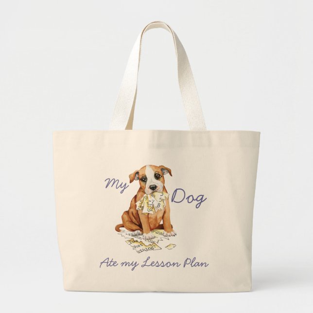 Bolsa Tote Grande Meu Stafford Ate My Lessation Plan (Frente)