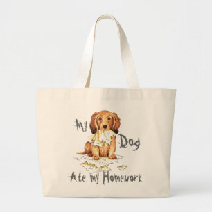Bolsa Tote Grande Meu velho Dachshund Comeu Minha Casa