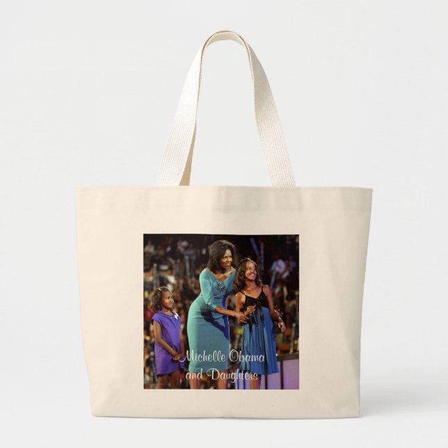 Bolsa Tote Grande Michelle Obama e filhas (Frente)