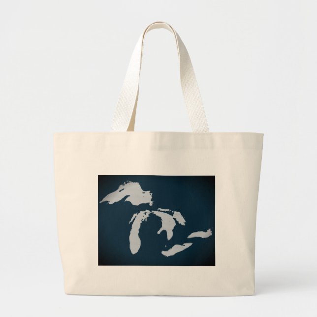 Bolsa Tote Grande Michigan e os grandes lagos (Frente)