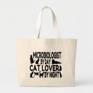 Bolsa Tote Grande Microbiólogo Cat Lover