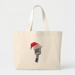 Bolsa Tote Grande microfone do papai noel