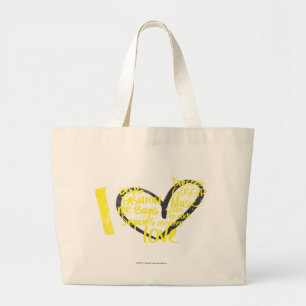 Bolsa Tote Grande Mim amarelo dos grafites do coração